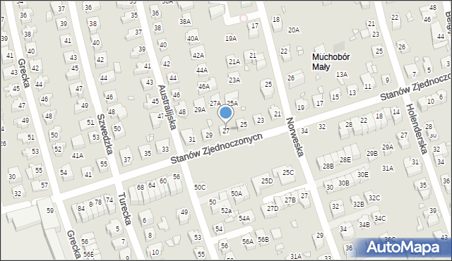 Wrocław, Stanów Zjednoczonych, 27, mapa Wrocławia