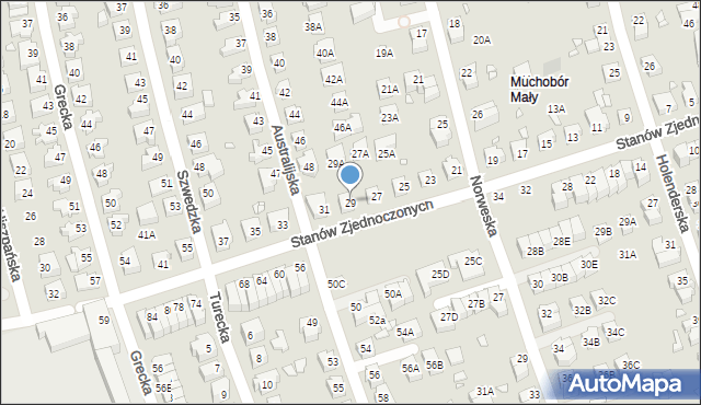 Wrocław, Stanów Zjednoczonych, 29, mapa Wrocławia