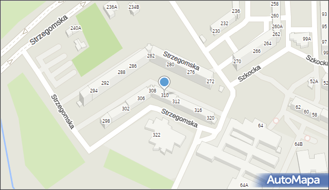 Wrocław, Strzegomska, 310, mapa Wrocławia