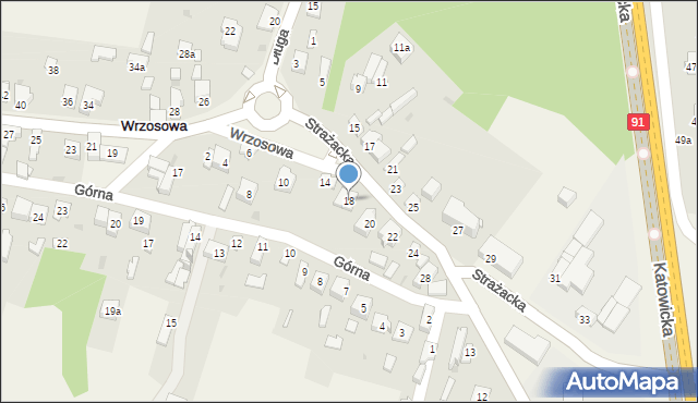 Wrzosowa, Strażacka, 18, mapa Wrzosowa