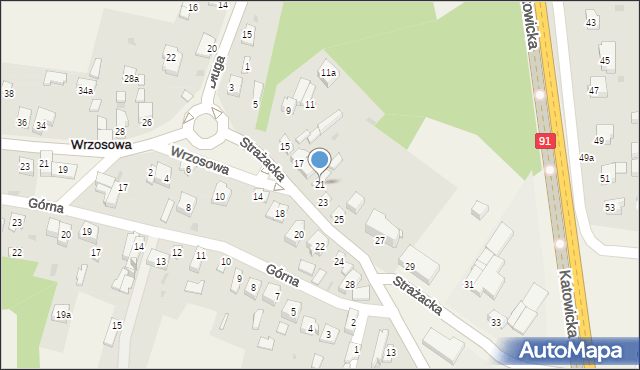 Wrzosowa, Strażacka, 21, mapa Wrzosowa