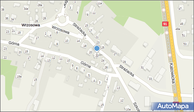 Wrzosowa, Strażacka, 22, mapa Wrzosowa