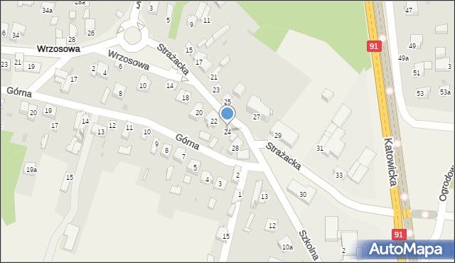 Wrzosowa, Strażacka, 24, mapa Wrzosowa