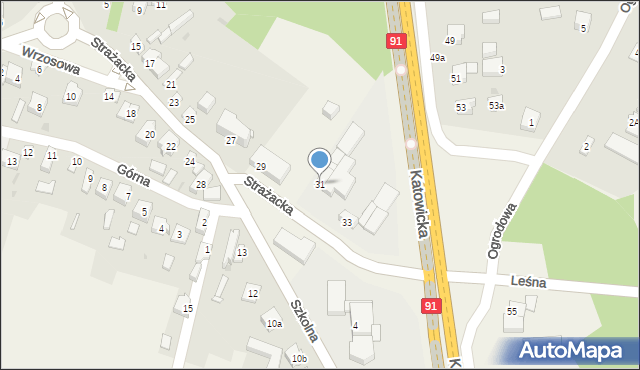 Wrzosowa, Strażacka, 31, mapa Wrzosowa