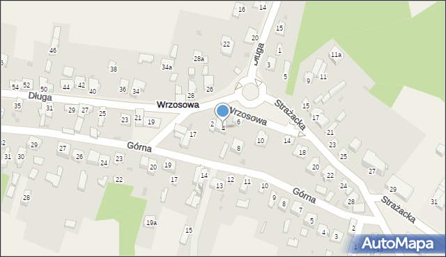 Wrzosowa, Strażacka, 4, mapa Wrzosowa