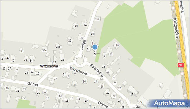 Wrzosowa, Strażacka, 5, mapa Wrzosowa