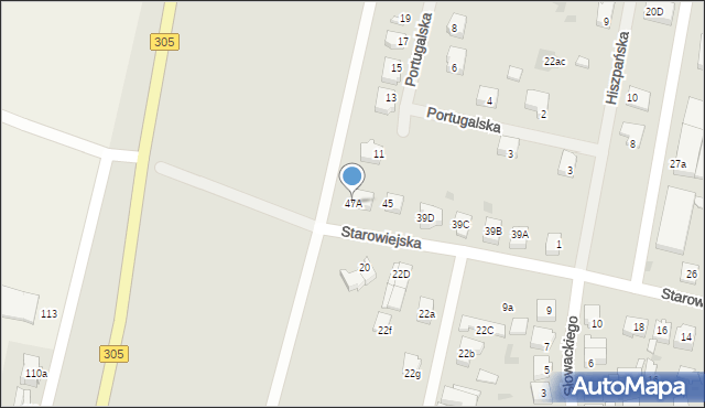 Wschowa, Starowiejska, 47A, mapa Wschowa