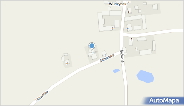 Wudzynek, Stawowa, 4, mapa Wudzynek