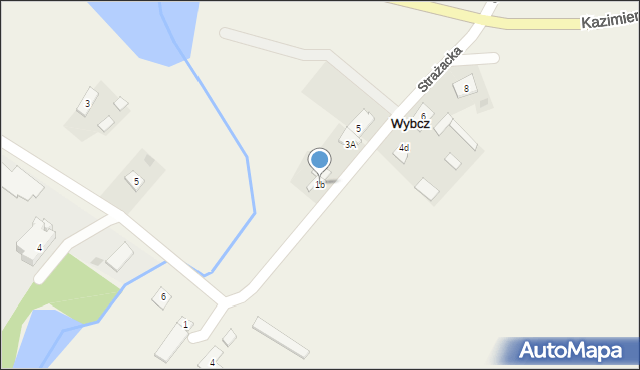 Wybcz, Strażacka, 1b, mapa Wybcz