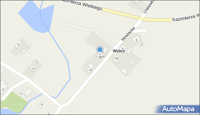 Wybcz, Strażacka, 3A, mapa Wybcz