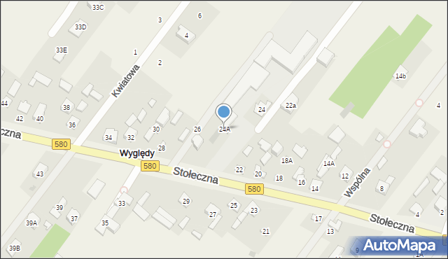 Wyględy, Stołeczna, 24A, mapa Wyględy