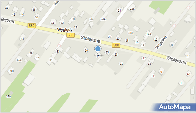 Wyględy, Stołeczna, 27, mapa Wyględy