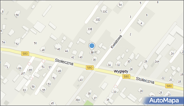 Wyględy, Stołeczna, 38, mapa Wyględy