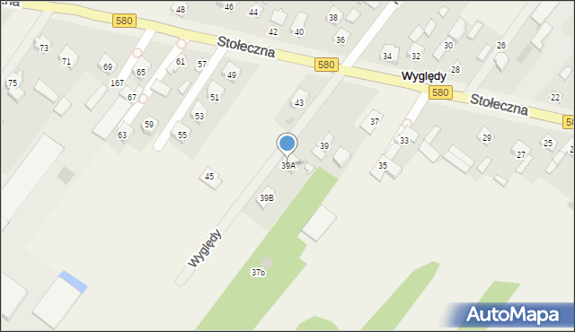 Wyględy, Stołeczna, 39A, mapa Wyględy