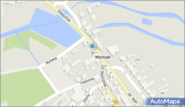 Wyrzysk, Staszica Stanisława, 5a, mapa Wyrzysk