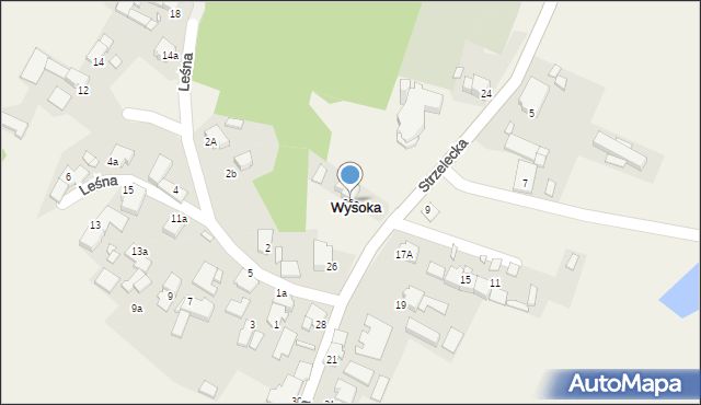 Wysoka, Strzelecka, 26a, mapa Wysoka