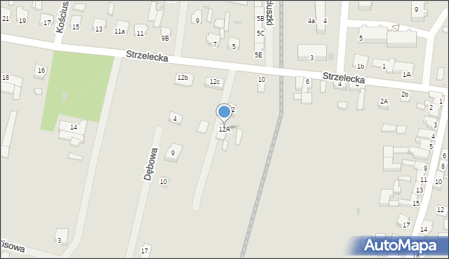 Wysoka, Strzelecka, 12A, mapa Wysoka