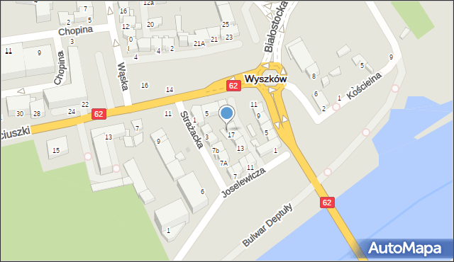 Wyszków, Strażacka, 19, mapa Wyszków