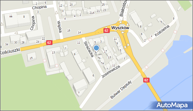 Wyszków, Strażacka, 5, mapa Wyszków