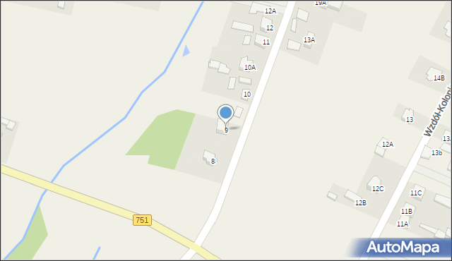 Wzdół-Kolonia, Stara Wieś, 9A, mapa Wzdół-Kolonia