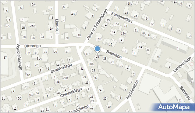 Ząbki, Stefana Batorego, 25, mapa Ząbki