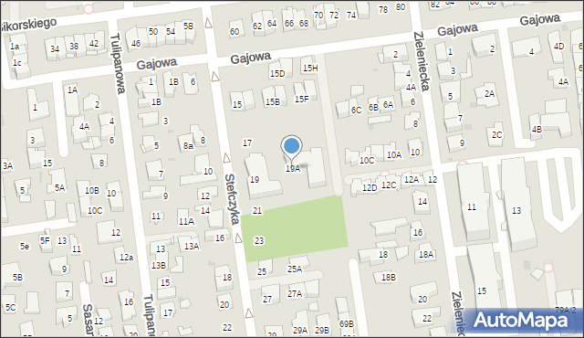 Ząbki, Stefczyka Franciszka, 19A, mapa Ząbki