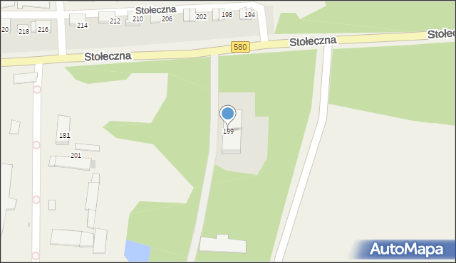 Zaborówek, Stołeczna, 199, mapa Zaborówek