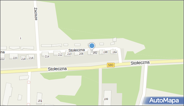 Zaborówek, Stołeczna, 204, mapa Zaborówek