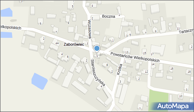 Zaborówiec, Staroleszczyńska, 1, mapa Zaborówiec