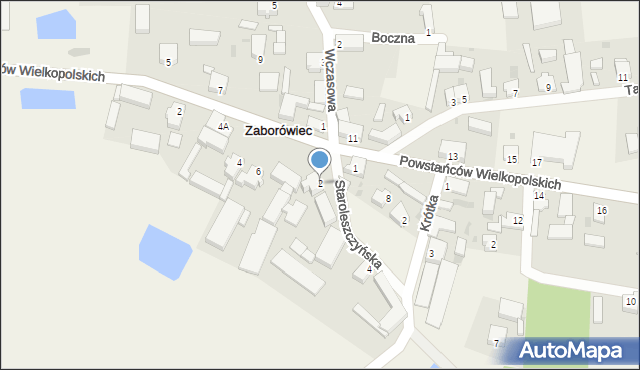 Zaborówiec, Staroleszczyńska, 2, mapa Zaborówiec