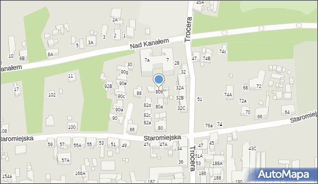 Zabrze, Staromiejska, 80b, mapa Zabrza