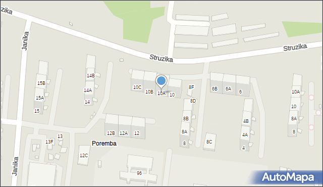 Zabrze, Struzika Stanisława, 10A, mapa Zabrza