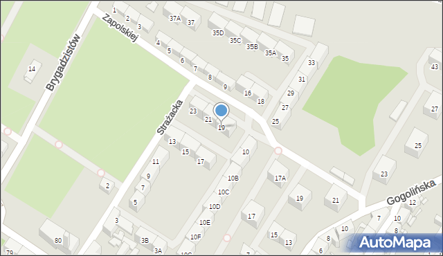 Zabrze, Strażacka, 19, mapa Zabrza