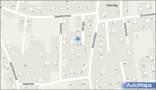 Zabrzeg, Struga Andrzeja, 4, mapa Zabrzeg