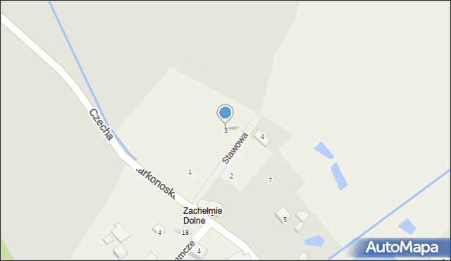 Zachełmie, Stawowa, 3, mapa Zachełmie