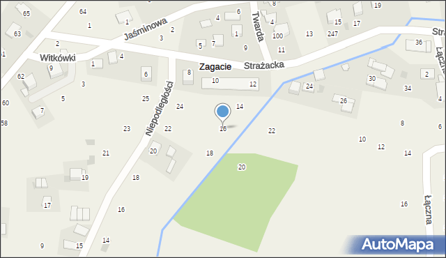 Zagacie, Strażacka, 16, mapa Zagacie