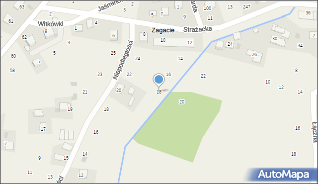 Zagacie, Strażacka, 18, mapa Zagacie