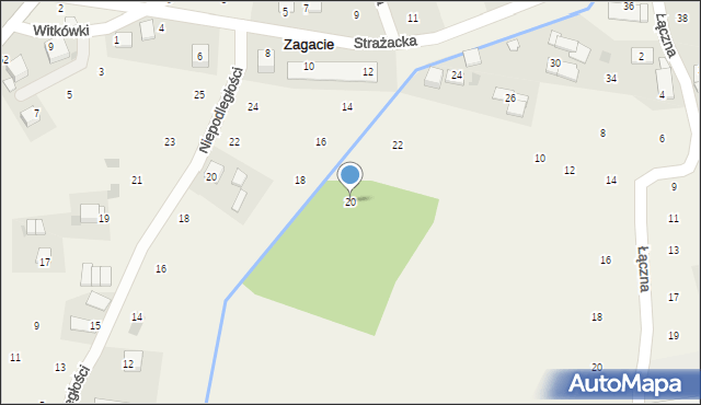 Zagacie, Strażacka, 20, mapa Zagacie