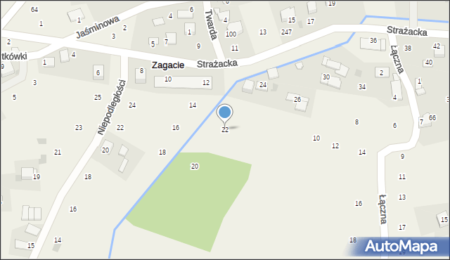 Zagacie, Strażacka, 22, mapa Zagacie