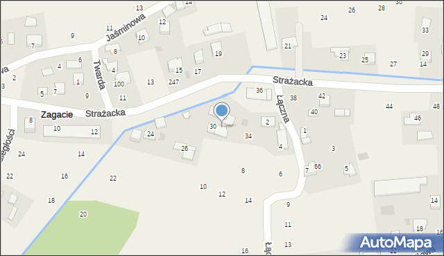 Zagacie, Strażacka, 32, mapa Zagacie