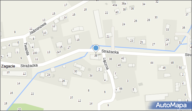 Zagacie, Strażacka, 36, mapa Zagacie