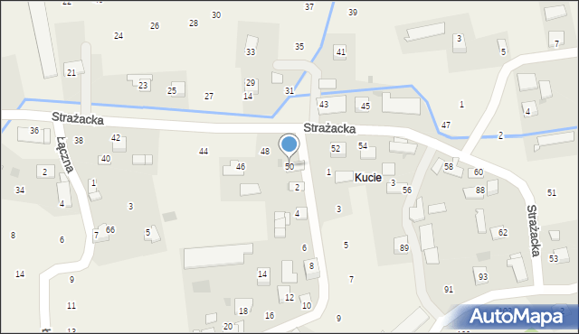 Zagacie, Strażacka, 50, mapa Zagacie