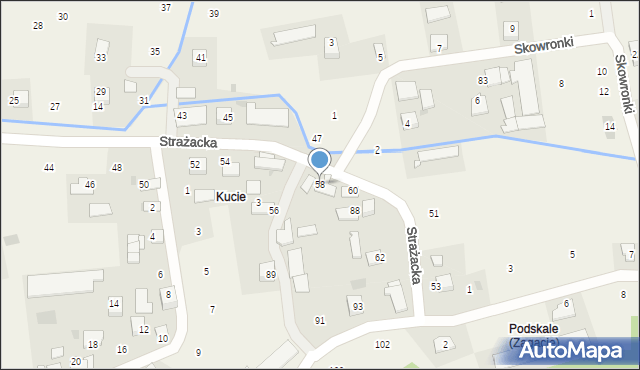 Zagacie, Strażacka, 58, mapa Zagacie