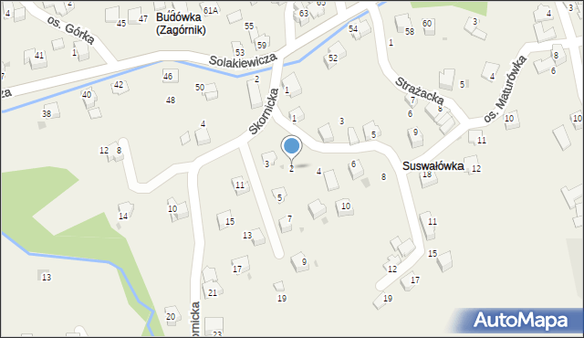 Zagórnik, Strażacka, 2, mapa Zagórnik