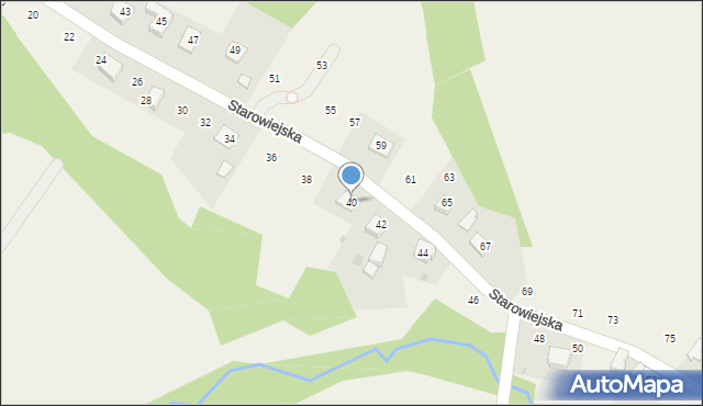 Zakliczyn, Starowiejska, 40, mapa Zakliczyn