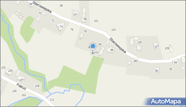 Zakliczyn, Starowiejska, 82, mapa Zakliczyn