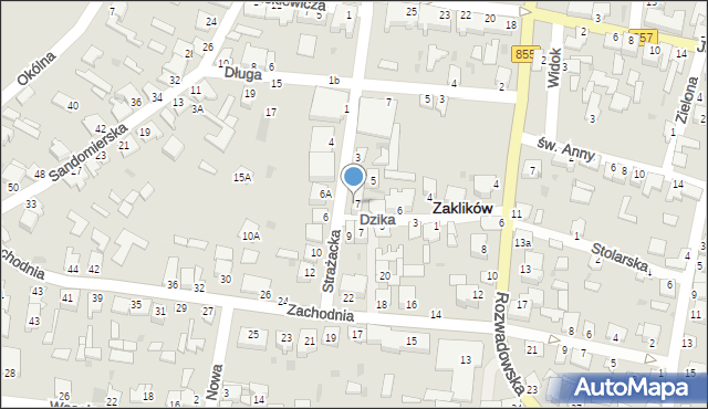 Zaklików, Strażacka, 7, mapa Zaklików