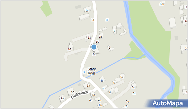 Zakopane, Stary Młyn, 2a, mapa Zakopanego