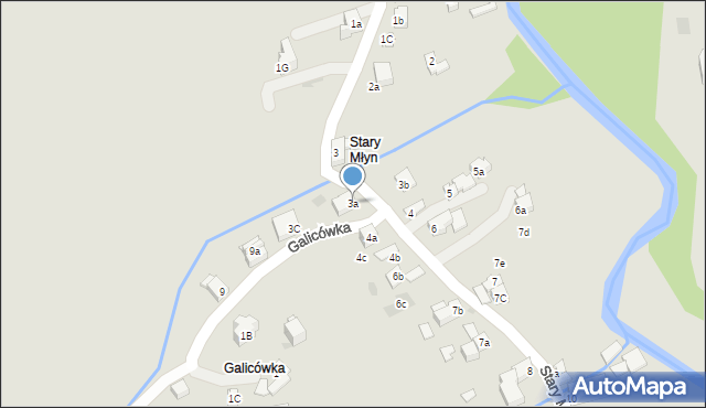 Zakopane, Stary Młyn, 3a, mapa Zakopanego