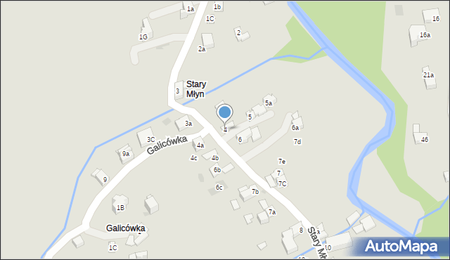 Zakopane, Stary Młyn, 4, mapa Zakopanego